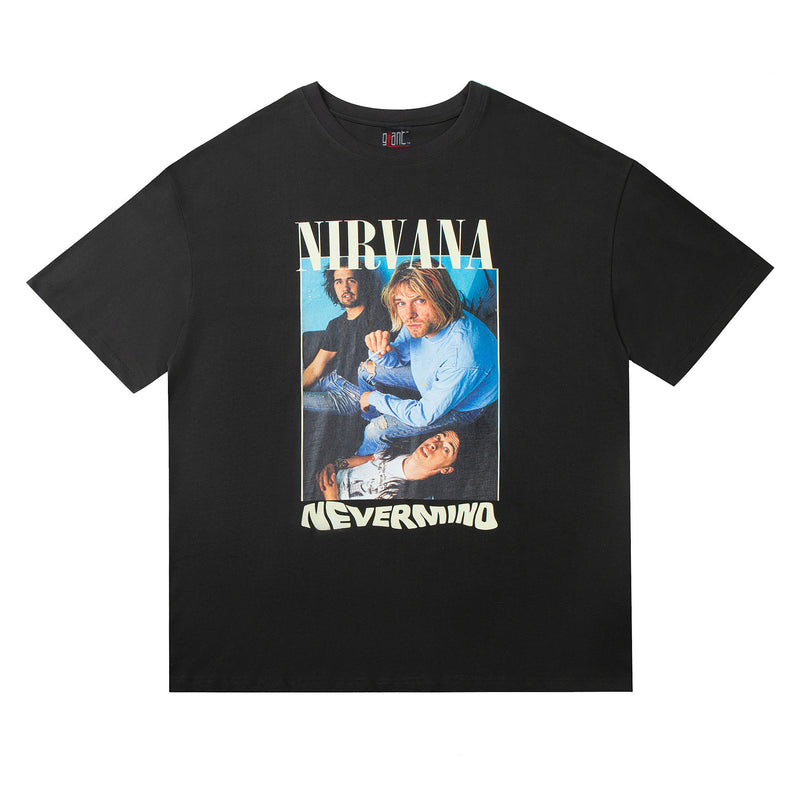 Nirvana T Shirt Nirvana Band Kurt Donald Cobain Vintage Print Distressed Cotton Loose Couple