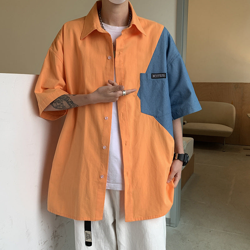 Men Jackets Workwear Thin Loose 3/4 Sleeve