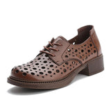 Highway Flat Sandals Summer Hollowed Toe Box Hole Shoes Chunky Heel Sandals