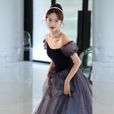 Mauve Dress Bridesmaid Autumn and Winter Banquet Evening Dress