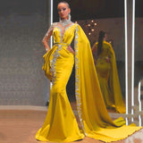 Long Homecoming Dresses Evening Dress Yellow Gold Sequins Dress Long Dress for Women