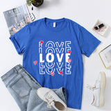 Valentine's Day T Shirts Couples Printed Loose Pullover Loose Short Sleeve T-shirt