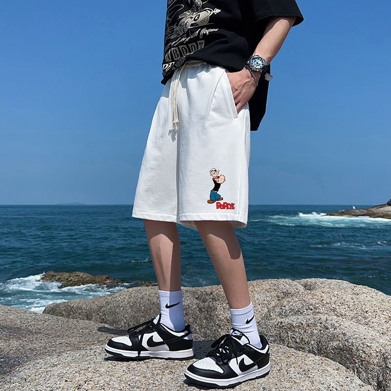 Men White Shorts Men's Summer Sports Men Loose Casual