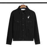 Off White Coats Spring And Autumn Patterned Denim Jacket Casual Men And Women