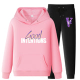 Vlone Hoodie & Pants 2 Piece Set Casual Loose Hoodie Sweatshirt