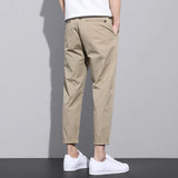 Cuffed Cargo Pants Summer Casual Pants Men's Straight Loose Pants