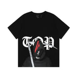 Vlone Printed Men'S Short Sleeve High Street Men'S And Women'S Couple Half Sleeve