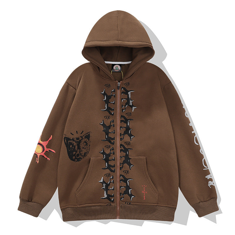 Kanye West Sunday Service Hoodie Rap Zipper Cardigan Hoodie Puppy Printed