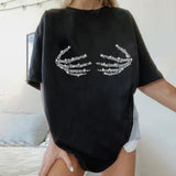 Valentine's Day T Shirts Couples Colorful Reflective Sequins Heart Printing Loose Short Sleeve T-shirt