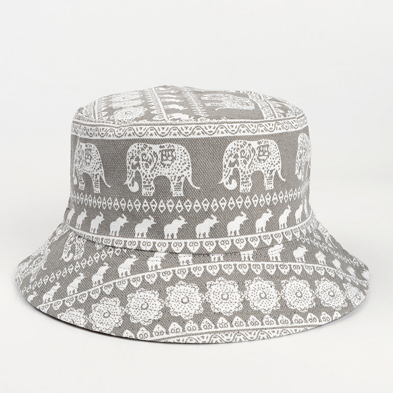 Bucket Hat Fishing Cap Cotton Print Fisherman Hat Hat Female Flower Bucket Hat Summer