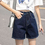 High Waisted Shorts High Waist Denim Shorts Women's Summer Loose Slimming and Straight Hot Pants