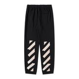 Off White Pants Sports Pants Loose-Fit Tappered Trousers Cropped Trousers