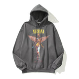 Nirvana Hoodie Dark Angel Print Distressed Hooded Sweater Rock Hip Hop Retro