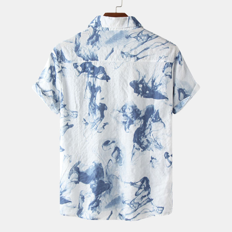 Camp Collar Shirt Short Sleeve Print