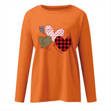 Valentine's Day T Shirts Couples Heart Printing Women's Shirt off-Shoulder Long Sleeve