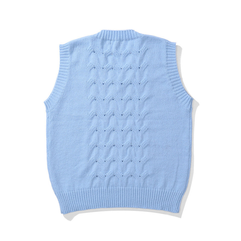 Men Sweater Vest Men's Loose V-neck Sleeveless Sweater Vest