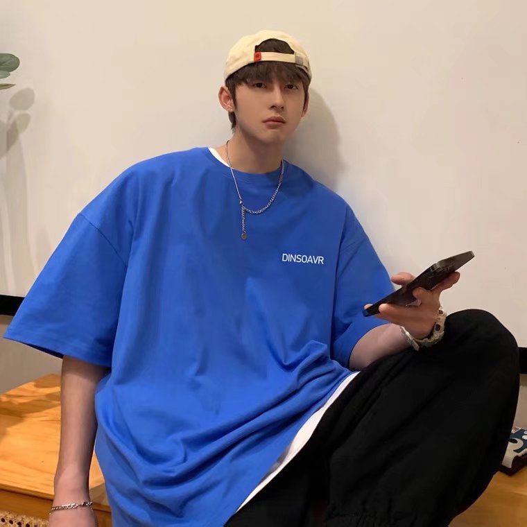 Men T-shirt Loose and Simple Top Half Sleeve