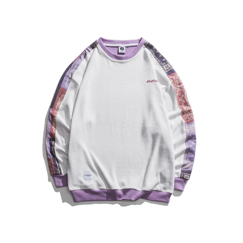 Crew Neck Sweatshirts for Men Men's Autumn Patchwork Sweater Men's Casual Pullover