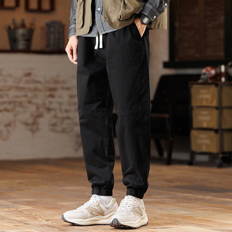 Cuffed Cargo Pants Casual Pants Men's Sports Loose Tappered