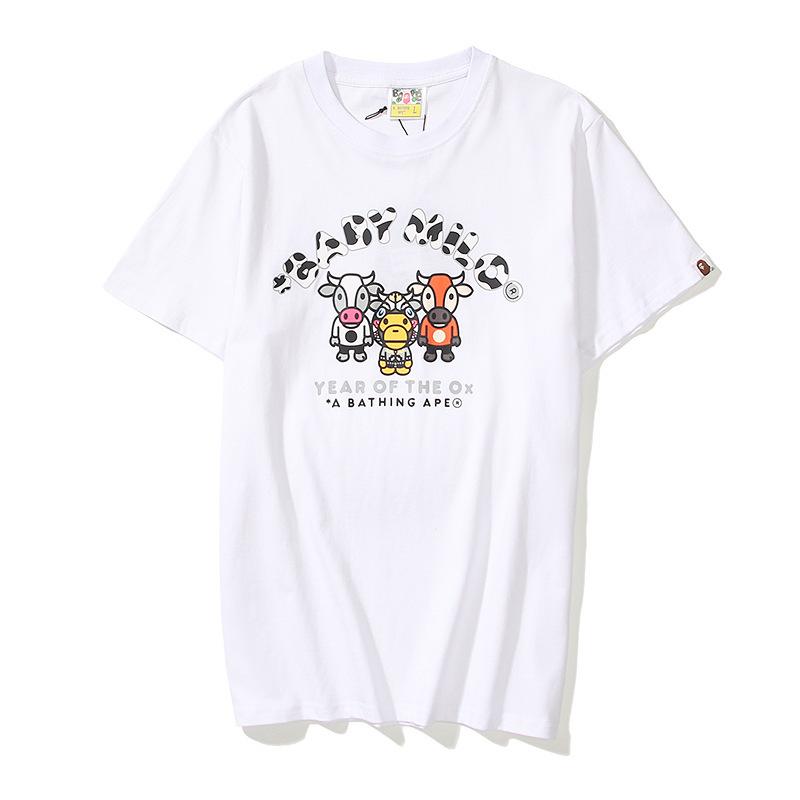 Bathing Ape T Shirt Summer Plus Size Loose Cartoon Anime Print Short Sleeve T-shirt
