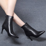 Beth Dutton Shoes Autumn and Winter Zipper Women's Boots Black Cowhide Fashion Boots