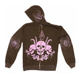 Vintage Y2g Shirts Printed Cardigan Hooded Baggy Coat
