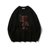 Men Sweater Cartoon Jacquard Sweater Men Autumn Trendy Loose Pullover
