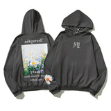 Kanye West Sunday Service Hoodie Autumn Winter Retro Distressed Little Daisy Hooded Sweater Terry
