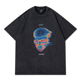Skull T Shirt Abstract Printing Loose