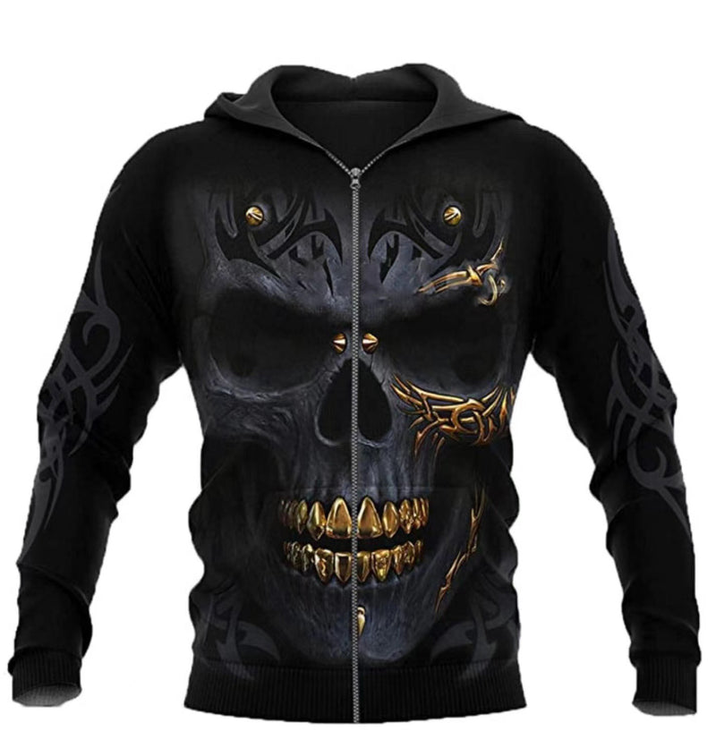 Skull Apparel Skull Print Zipper