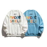 Man Fall Outfis Fall and Winter Creative Color Letter Print Sweatshirt Boys Street Loose Casual Top