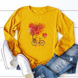 Valentine's Day T Shirts Couples Women's Solid Color Printed Long Sleeve