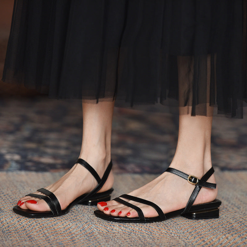 Women Black Dress Shoes Summer Sandals