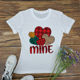 Valentine's Day T Shirts Couples Wish Printed Women's Short-Sleeved T-shirt