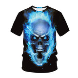 Skull T Shirt Black and White Skull round Neck Printing