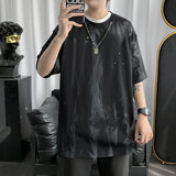Men T-Shirts Tie-Dyed Dark Printed Loose