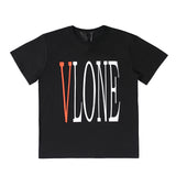 Vlone T Shirt Big V Men And Women Tee Casual Round Neck Short Sleeves T-Shirt