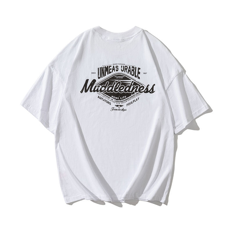 Men T Shitrs Letter Printed round Neck