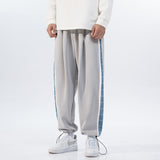 Grey Sweatpants plus Size Men's Clothing Spring Trousers Stretch Ankle-Tied Pants