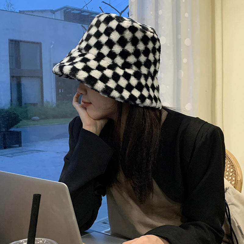 Vintage Check Bucket Hat Chessboard Plaid Black Plaid