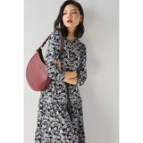 Gloria Vanderbilt Elegant Floral round Neck Loose Pleating