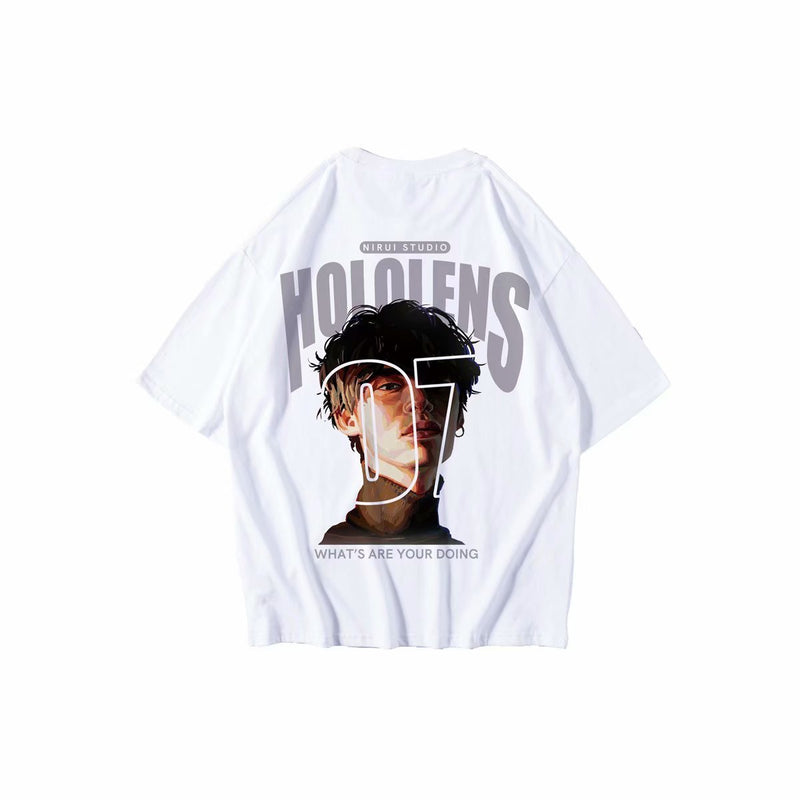 Men T-Shirts Loose Oversize Half Sleeve