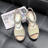 Platform Heels for Women Summer Muffin Peep Toe High Heels