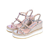 Platform Heels for Women Summer Rivet High Heels