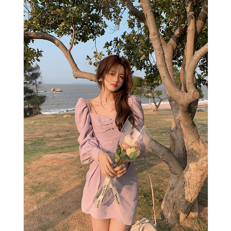 MIDI Mauve Cocktail Dress Spring Purple