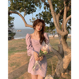 MIDI Mauve Cocktail Dress Spring Purple