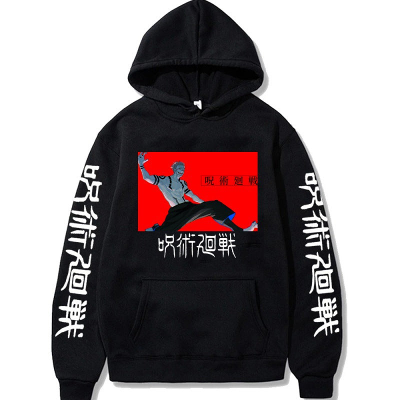 Anime Hoddies Curse Back to Battle Two Sides Suqian Student Top Casual Sweatshirt