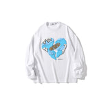 Man Fall Outfits Letter Foam Printed Crew Neck Sweatshirt Men and Women Autumn Loose Long Sleeve T-shirt