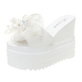 High Heels Slippers Summer Wedge Platform Bow Fashion Slippers