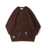 Man Fall Pure Color Simple Casual Round Neck Sweater Sweater